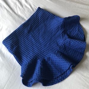 Electric blue Mini ruffle/flare skirt